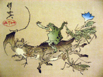Kyosai's frog on the boar